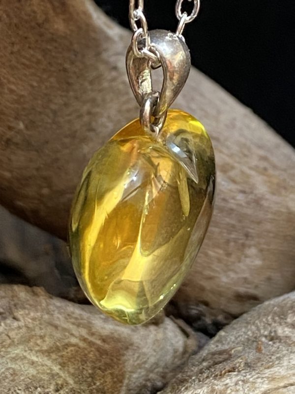 Ambre coeur pendentif