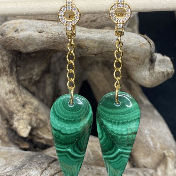 Boucles d’oreilles Malachite