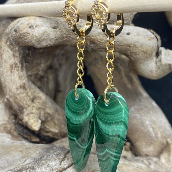 Boucles d’oreilles Malachite