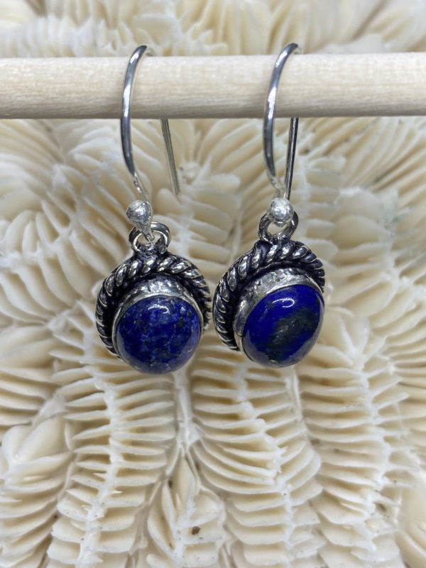 Lapis Lazuli boucles d'oreilles AMAD Atelier Minéraux Art Déco