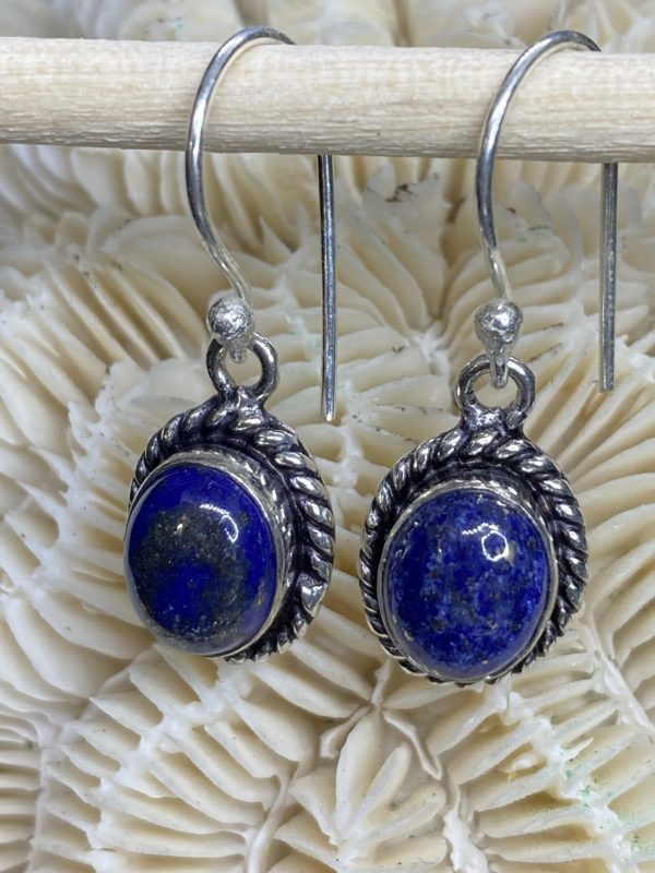 Lapis Lazuli boucles d'oreilles AMAD Atelier Minéraux Art Déco